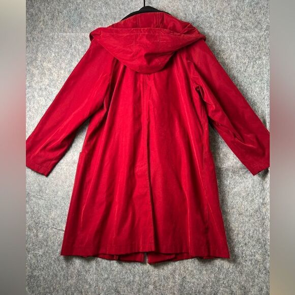 Gallery Womens Hooded Coat M Red Button/Zip Closure With Pockets - Picture 8 of 9